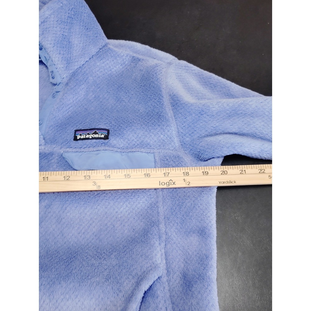 Patagonia Women M Re-Tool Snap-T Fleece Pullover Purple High Pile Western Biker - Picture 10 of 12